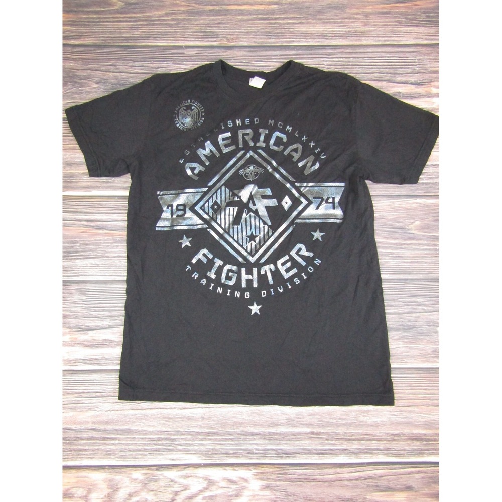 American Fighter Mens‎ Medium Training T Shirt UFC MMA Gym Workout Black